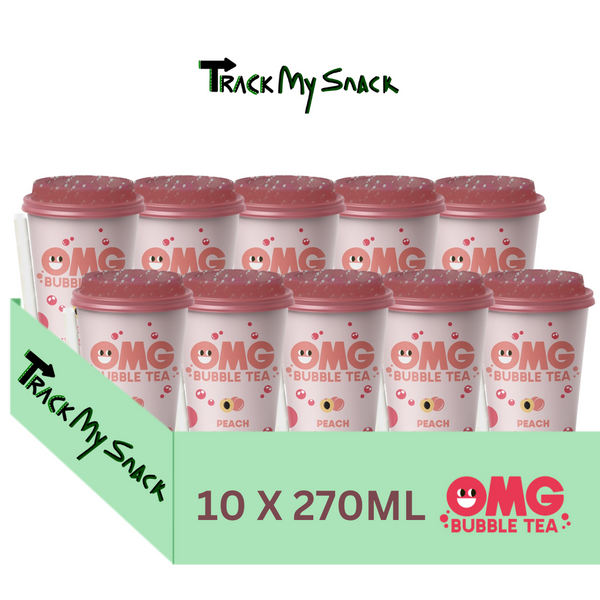 OMG Bubble Tea Peach With Strawberry Bubbles OMG Bubble Tea 10 x 270ml