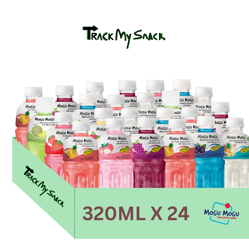 Mogu Mogu Fruit Juice 320ml with Nata De Coco Any Random 24Bottles Assorted Pack