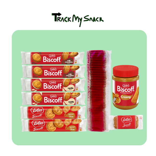 Lotus Biscoff Assorted Pack with 150g Biscuit Pack 50 Individually Wrapped Biscuits and Mini Spread Tub